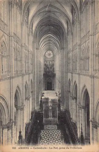 C024 Frankreich, Amiens Kathedrale La Nef Vintage Postkarte