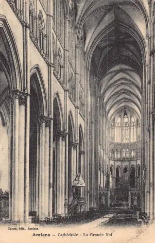 C024 Frankreich, Amiens Kathedrale La Grande Nef Vintage Postkarte