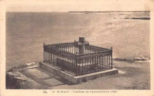 C025 Frankreich, St-Malo Tombeau de Chateaubriand Vintage Postkarte