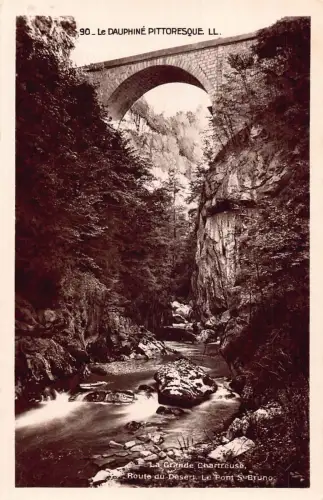 C024 Frankreich, Le Dauphine Pittoresque, Le Pont St. Bruno Vintage Postkarte