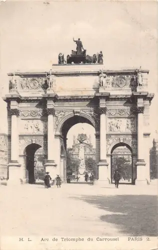 C025 Frankreich, Paris Arc de Triomphe du Carrousel Vintage Postkarte