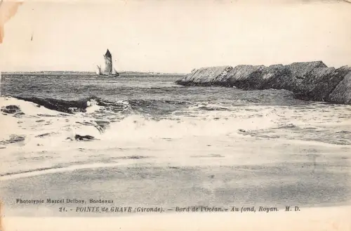 C025 Frankreich, Pointe de Grave (Gironde) Bord de l'Ocean Vintage Postkarte