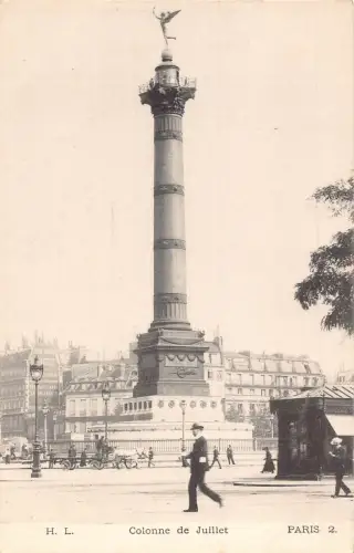 C025 Frankreich, Paris Colonne de Juillet Vintage Postkarte