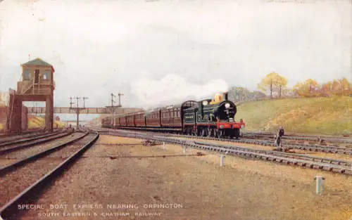 A925 Steam Train Special Boat Express near Orpington Chatham Railway Postkarte
