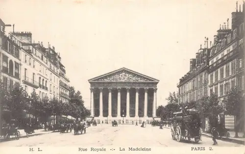 C025 Frankreich, Paris Madeleine Rue Royale Vintage Postkarte