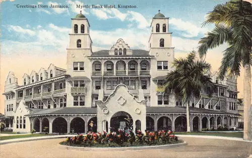 A927 Grüße aus Jamaika Myrtle Bank Hotel Kingston Vintage Postkarte