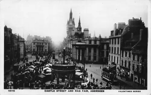 B213 Schottland 1907 Castle Street and Fair Aberdeen RPPC Postkarte