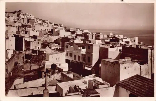 A929 Marokko Tanger Gesamtansicht Arabische Villen RPPC Vintage Postkarte