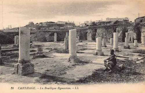 A929 Tunesien Karthago Basilique Bysantine Vintage Postkarte