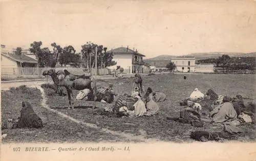 A928 Tunesien Bizerte Quartier de l'Oued Merdi Kamel Ureinwohner Ethno Postkarte