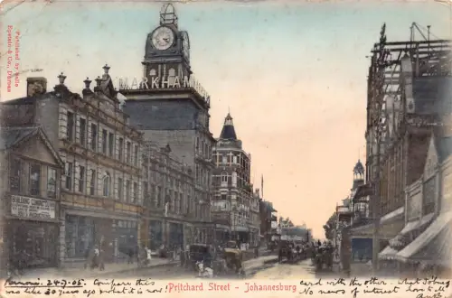 A930 Südafrika 1903 Johannesburg Pritchard Street Marham Clock Tower Postkarte
