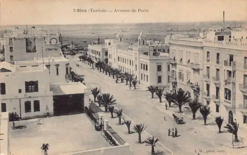 A931 Tunesien Sfax Avenue de Paris Vintage Postkarte