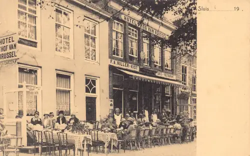 A932 Niederlande Sluis Restaurant Hotel Thof van Brussel Postkarte