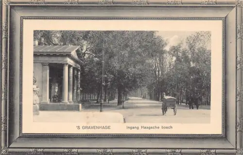 A932 Niederlande Haag 's Gravenhage Ingang Haagsche Bosch Passepartout Postkarte