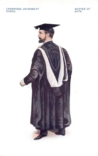 A933 Cambridge University Roben Typen für Master of Arts MA Vintage Postkarte