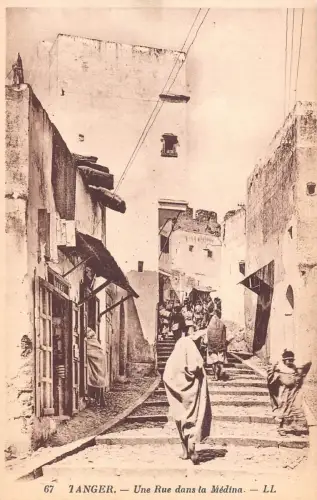 A934 Marokko Tanger Rue dans la Medina Straße Vintage Postkarte