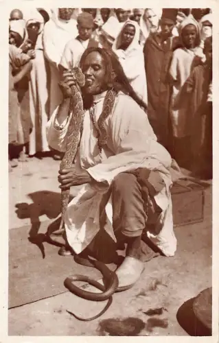 A934 Marokko Typen Beschwörer der Schlangen Ureinwohner ethnisch RPPC Postkarte