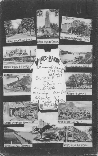 A934 US 1900 Wilkes Barre Tunnel Kohlebergwerk Schieferpflücker Industrie Postkarte