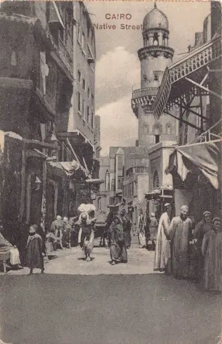 A934 Ägypten Kairo Native Street Vintage Postkarte