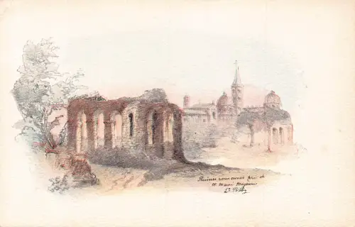 A935 Italien Rom Roma Aqua Marcia Aquädukt Litho Postkarte