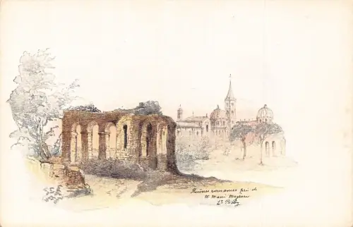 A935 Italien Rom Roma Aqua Marcia Aquädukt Litho Vintage Postkarte