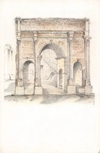 A935 Italien Rom Roma Konstantinbogen Litho Vintage Postkarte