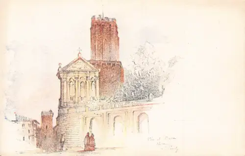 A935 Italien Rom Roma Torre delle Milizie Turm Litho Postkarte