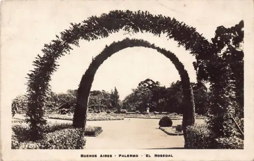 A936 Argentinien Buenos Aires Palermo El Rosedal RPPC Vintage Postkarte