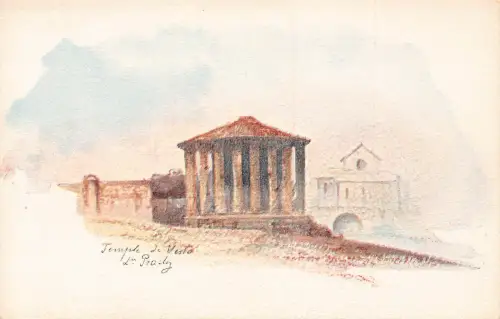 A935 Italien Rom Roma Tempel der Vesta Litho Postkarte