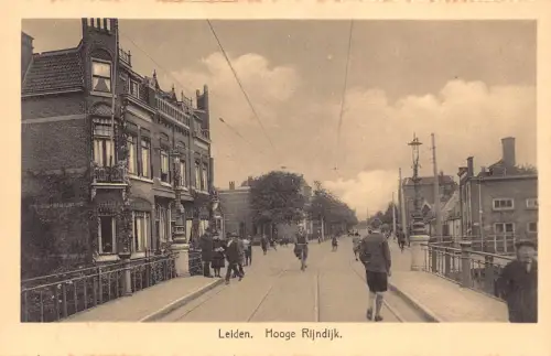 A936 Niederlande Leiden Hooge Rijndijk Fahrrad Oldtimer Postkarte