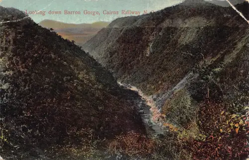 A936 Australien Blick auf Barron George Cairns Railway Vintage Postkarte