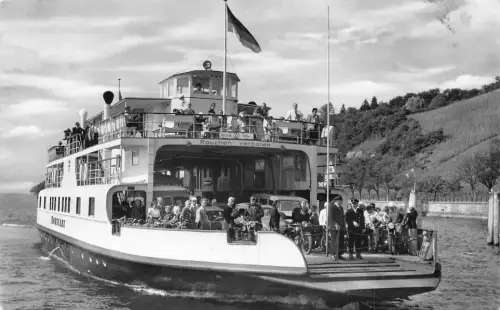 A936 Deutschland Bodenseefaehre Meersburg Konstanz Kreuzfahrtschiff RPPC Vintage Postkarte
