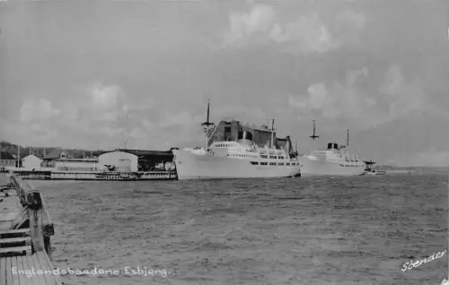 A936 Dänemark Englandsbaadene Esbjer Steamboat RPPC Vintage Postkarte