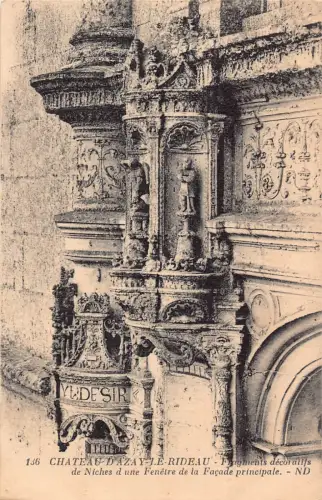 C026 Frankreich, Chateau d'Azay Le Rideau Fassade Principale Vintage Postkarte