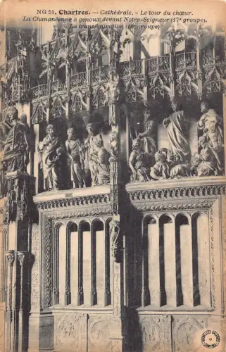 C026 Frankreich, Chartres Kathedrale Vintage Postkarte