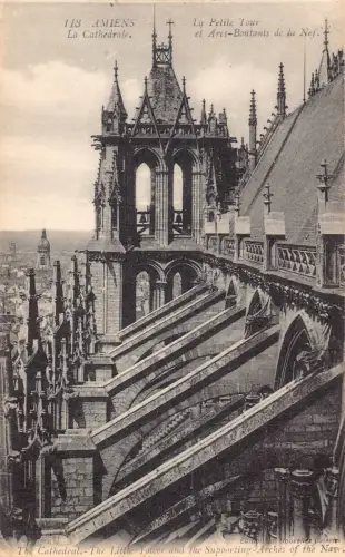 C026 Frankreich, Amiens La Cathedrale La Petit Tour Vintage Postkarte