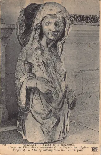 C026 Frankreich, Vezelay Eglise de la Madeleine Vintage Postkarte