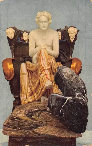 Kunstmuseum Leipzig Skulptur Beethoved von Max Klinger Vintage Postkarte