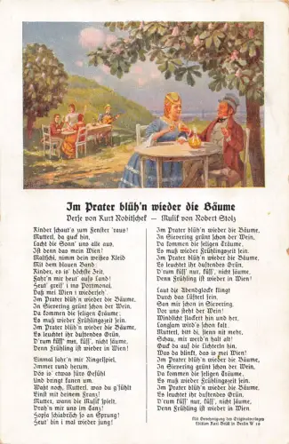 Garten Restaurant Paare Im Prater Blueh'n wieder die Baeume Gedicht Postkarte