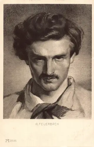 Art A Feuerbach Painter - Selbstbildnis Vintage Postkarte