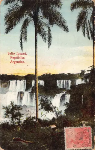 L353 Argentinien Salto Iguazu Wasserfall Vintage Postkarte