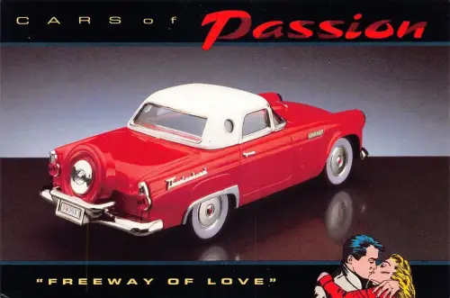 L286 Automobile Autos der Leidenschaft Autobahn der Liebe rot Cadillac Postkarte