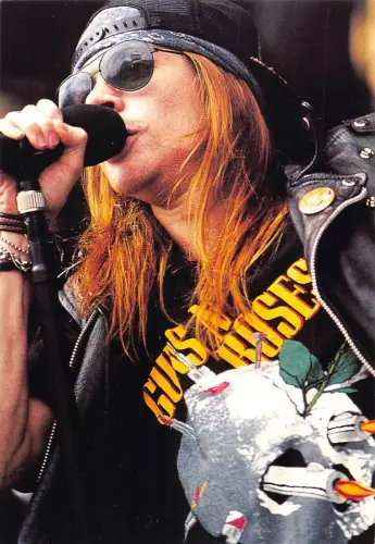 L288 Musik Sänger Axl Rose of Guns 'n Roses Band Rock Gesang Postkarte.