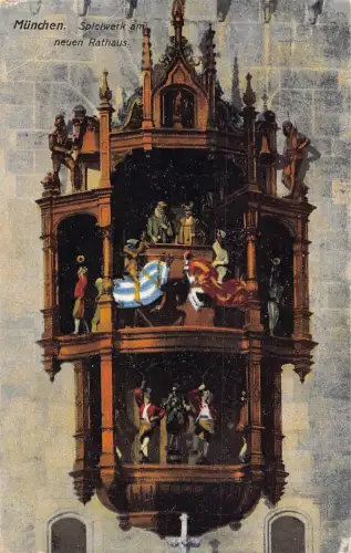 L159 Deutschland 1921 München. Spielwerk am neuen Rathaus. alte Postkarte