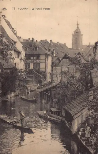 A097 Frankreich Colmar La Petite Venise Boote Kanal Vintage Postkarte
