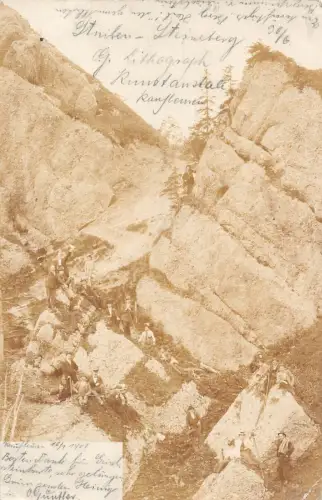L214 Deutschland 1901 Bergsteiger auf Klippen Vintage Postkarte