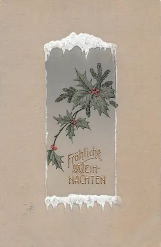 L365 Weihnachtsgrüße 1915 Heiliger Baumzweig Vintage Postkarte