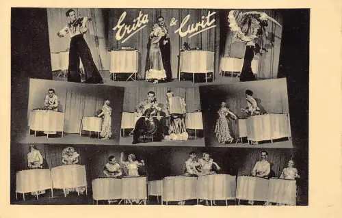 Musikspieler Violon Akkordeon Cello und Tänzer Erita & Curit Postkarte