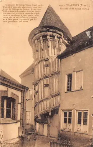 C026 Frankreich, Chartres Escalier de la Reine Berthe Vintage Postkarte