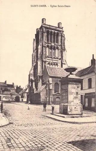 C026 Frankreich, Saint Omer Eglise Saint-Denis Vintage Postkarte